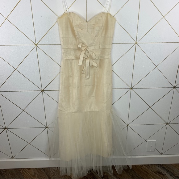 ABS Collection By Allen Schwartz 100% Silk Strapless Dress Size 2